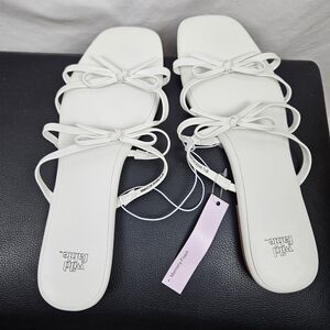 Wild Fable Women's Size 9.5 Kristen Open‎ Toe Flat Sandals White Fairycore Beach